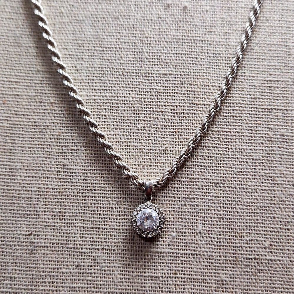 22 inch Sterling Silver Rope Chain with Pendant